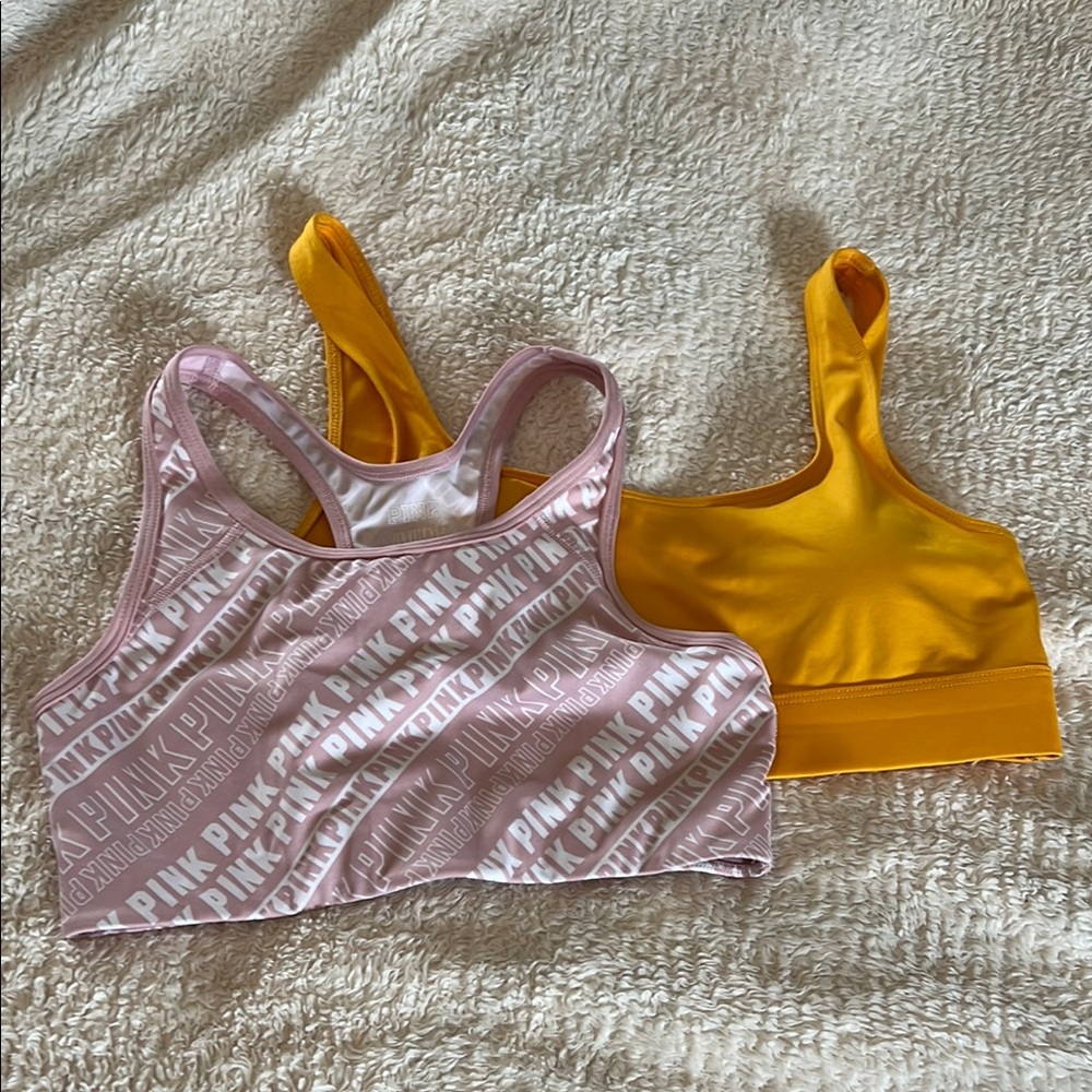 Pink and Yellow Sports Bras